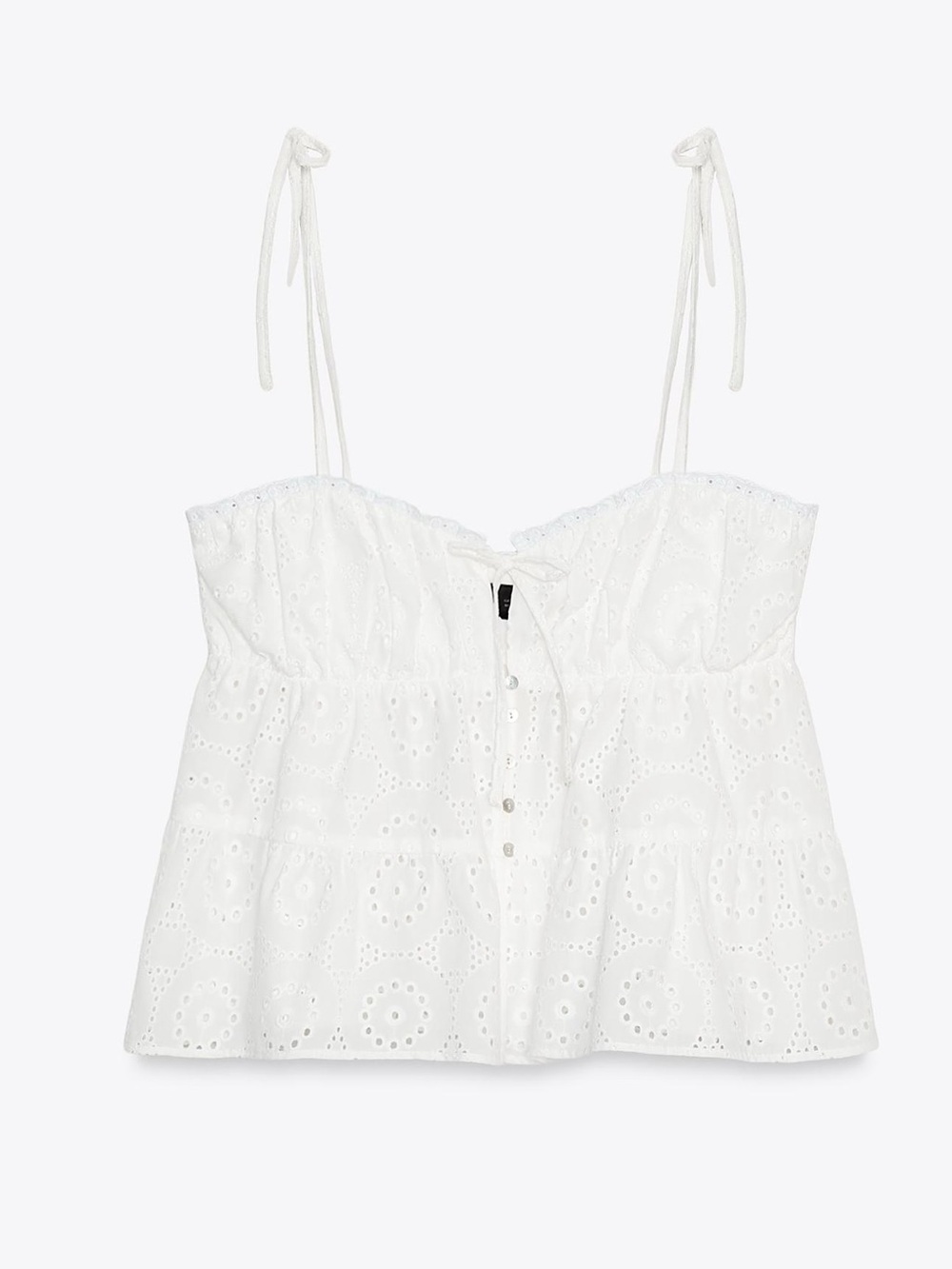 Zara embroidered eyelet tank